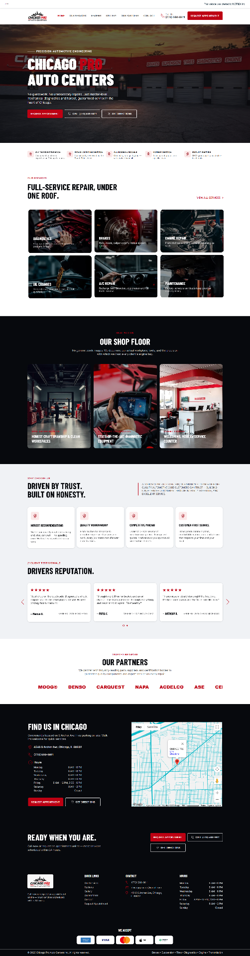 Chicago Pro Auto Centers - Wix project by NETREX