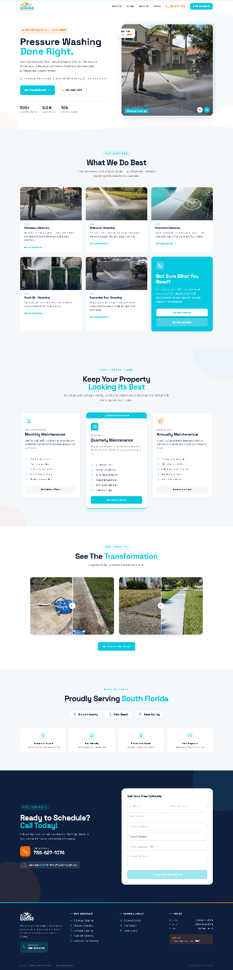 DonVex Pressure Washing - React project by NETREX