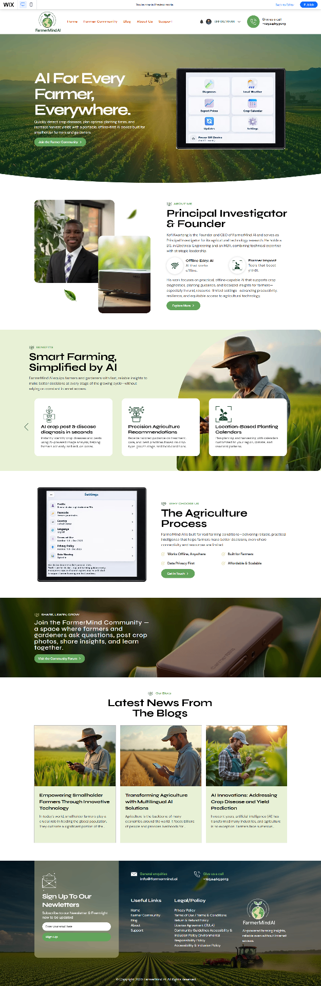 FarmerMind AI - Wix project by NETREX