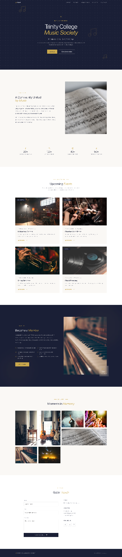 Trinity College Music Society - React project by NETREX